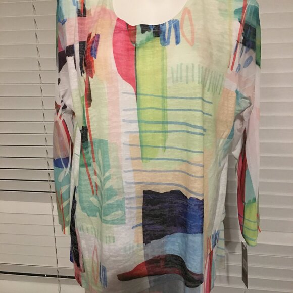 Jess & Jane Colorful Top Fits up to 40 Bust  New  Vt1 Box - Picture 2 of 4